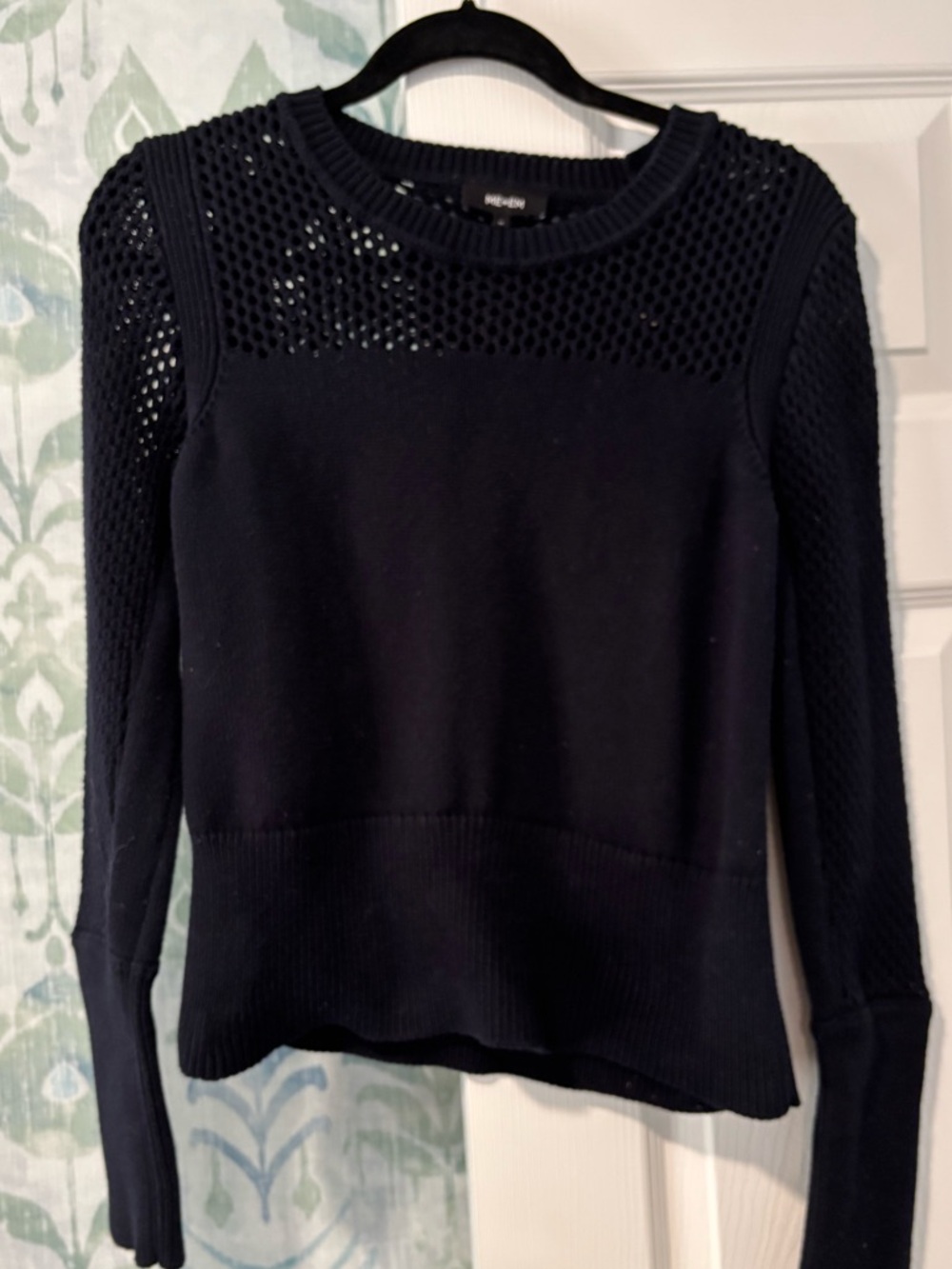 ME+EM Black Open-Weave Knit Sweater 💯% cotton